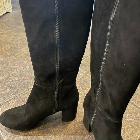 NWOB INC International Concepts Radellal Black Suede Wide Calf Boots 7.5 M WC - Picture 4 of 9